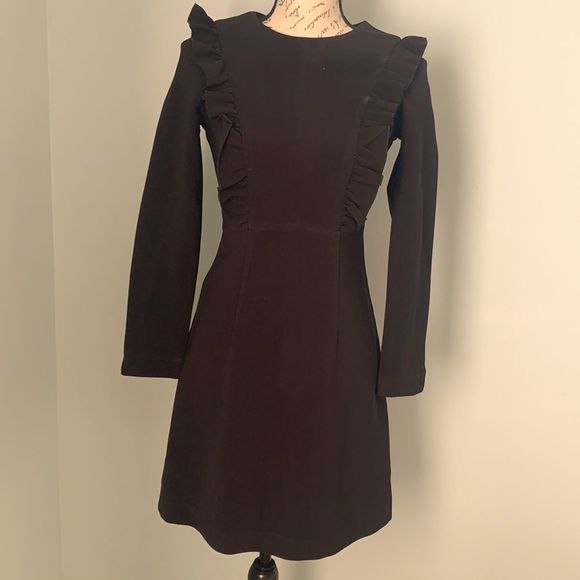 H &M | black dress with dramatic frill | size 4 - Picture 1 of 4